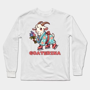 Ice skating goat Long Sleeve T-Shirt